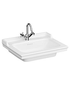 Meuble vasque VitrA Valarte 7801B003-0001 65 x 53 x 21,5 cm, blanc brillant, 1 trou de robinetterie et 4 trop-pleins au centre