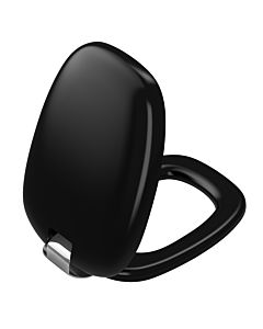 Vitra plural WC -siège 126-483-009 36,4x47,6x5cm, avec mécanisme de fermeture amortie, dégagement rapide, noir mat/ chromé