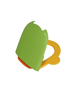 VitrA Sento Kids toilet seat 133-100-009 with side handles, orange hinges, green lid, yellow seat ring