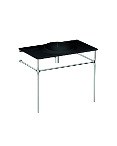 Vitra Istanbul Waschtisch 4519B470-6140 60x100cm, ohne Überlauf und Hahnloch, schwarz VC