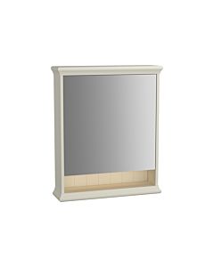 VitrA Valarte LED mirror cabinet 62227 63x17x76, left-hand opening, illuminated open shelf, ivory matt body
