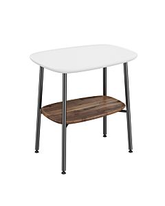 VitrA Plural Beistelltisch 64064 56,5 x 41,5 x 59 cm, Ablage walnuss, freistehend, weiß hochglanz