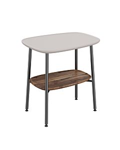 Table d&#39;appoint VitrA Plural 64067 56,5 x 41,5 x 59 cm, étagère en noyer, autoportante, taupe mat