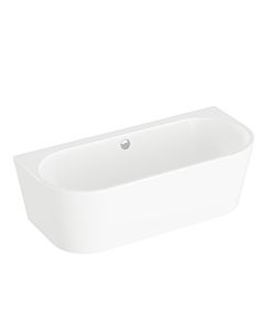 VitrA Geo Badewanne 65421008000 180 x 80 x 56,5 cm, Inhalt 238 l, back to wall, Mittelablauf