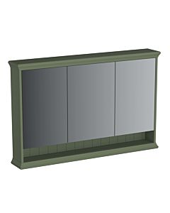 Armoire de toilette VitrA Valarte LED 65807, 118 x 17 x 76 cm, 3 portes miroir, corps laqué vert vintage