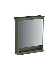 Armoire de toilette VitrA Valarte LED 65830 63x17x76, ouverture à gauche, étagère ouverte éclairée, corps laqué vert vintage