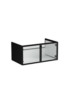 Meuble vasque VitrA Liquid 66739 88x51x41cm, corps en verre noir mat/orné côtelé