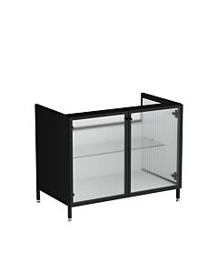 VitrA Liquid vanity unit 66741 88x51x71.5cm, body black matt/ornamental glass ribbed