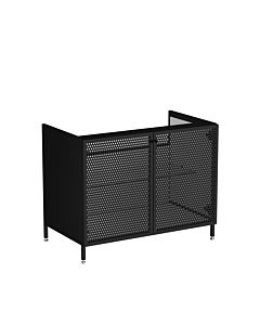 VitrA Liquid vanity unit 66742 88x51x71.5cm, body black matt/front metal perforated black matt