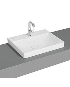 Vasque à poser VitrA New Metropole 7526B003-0937, blanc brillant, sans trop-plein, 60 x 47 x 17 cm, 1 trou de robinetterie au centre