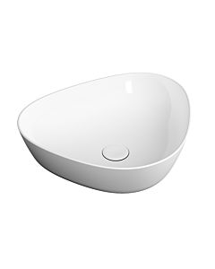 Vasque à poser VitrA Plural 7812B403-0016, 47 x 40 x 13 cm, blanc brillant, asymétrique, sans trop-plein ni trou de robinetterie.