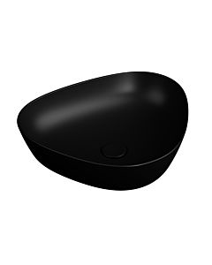 VitrA Plural Aufsatzschale 7812B483-0016 47 x 40 x 13 cm, schwarz matt, asymmetrisch, ohne Überlauf/Hahnloch
