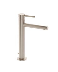 VitrA Origin basin mixer tap A4256934, projection 145mm, with waste fitting, for freestanding countertop basin, brushed nickel