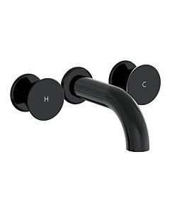 VitrA Liquid pre-assembled set A4269039 concealed two-handle basin mixer tap, short, black high gloss