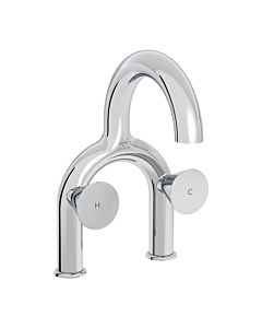 Mitigeur lavabo VitrA Liquid à deux poignées A42747, saillie 175 mm, montage à deux trous, sans bonde, chromé