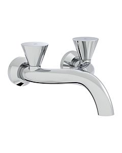 VitrA Liquid two-handle basin mixer tap A42748, projection 240 mm, wall-mounted, chrome