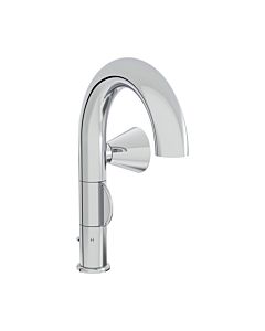 Mitigeur lavabo monocommande VitrA Liquid A42750, saillie 175 mm, installation monotrou, avec bonde G 1 1/4, chromé