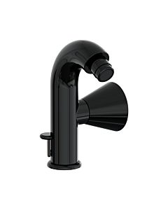 VitrA Liquid Bidet Single Lever Mixer A4275839 Projection 95mm, Single Hole Installation, with Waste Fitting G 1 1/4, Black High Gloss
