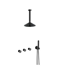 VitrA Liquid Concealed Installation Set A4277739, with shower head, high-gloss black