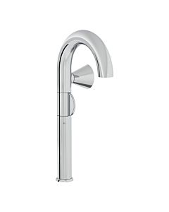 Mitigeur lavabo monocommande VitrA Liquid A42791, saillie 175 mm, installation monotrou, sans bonde, poignée à droite, chromé