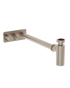 Ensemble de siphon VitrA Plural Design A4515634 en nickel brossé, avec robinets d&#39;angle à gauche