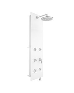 Vitra Origin Duschsystem A45804 Glas-Korpus weiß/Amatur chrom, d= 250mm, mit Regendusche