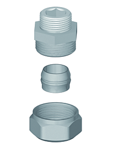 Weitzel compression fitting 1026 nickel-plated