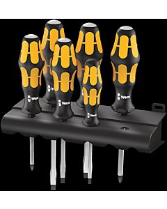 Wera Schraubendreher Kraftform  932/6 Schraubendrehersatz 6 teilig, Schraubmeißel