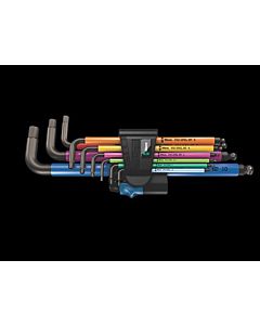 Wera L-key set 05022210001 950/9 Hex-Plus Multicolour HF1, metric, BlackLaser, with holding function, 9 pieces
