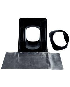 Wolf Cob universal pan 1720200 black, flexible lead apron at the bottom, for pitched roof 25 - 45 °