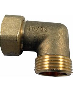 Wolf Fitting Bogen 90Gr 1"AG 2009011 mit Überwmutter, Messing