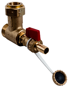 Wolf connection angle 2072530 including drain tap, for CHC/300