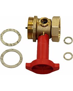 Wolf Absperrarmatur DN32 Vorlauf 2073138 mit Bohrung, Griff rot