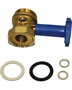 Wolf shut-off valve DN32 return 2073139 with bore, handle blue