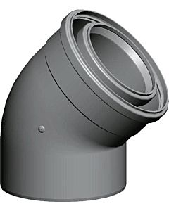 Wolf Bogen 2651545 45°, DN 110/160, steckbar, für Luft-/Abgasrohr, weiß