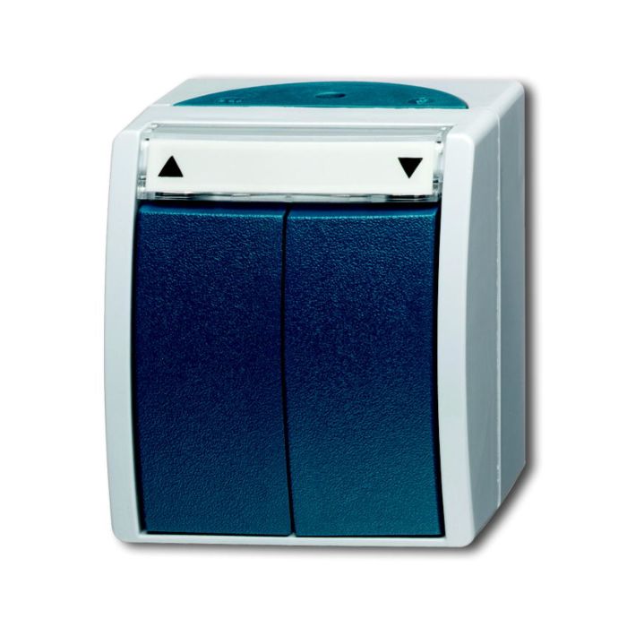Busch Jaeger Jalousietaster 2621/4 W-53 grau/blaugrün mit