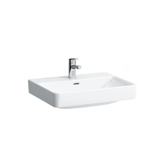 Lavabo Suspendu Rectangulaire HOROW Colossum 55 Cm - Blanc Céramique - Robinetterie Murale