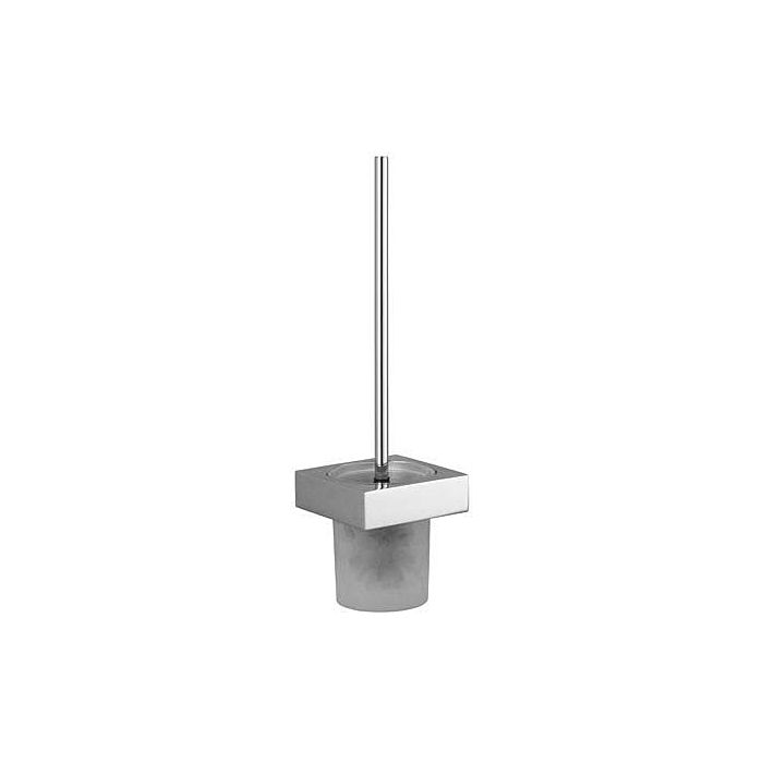 JASSFERRY Brosse WC murale et support de salle de bain chromé avec support en verre dépoli