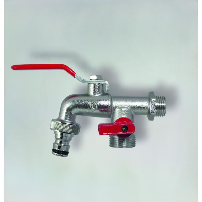 Ball outlet valve lever handle hose nozzle plugin system shutoff valve ball valve