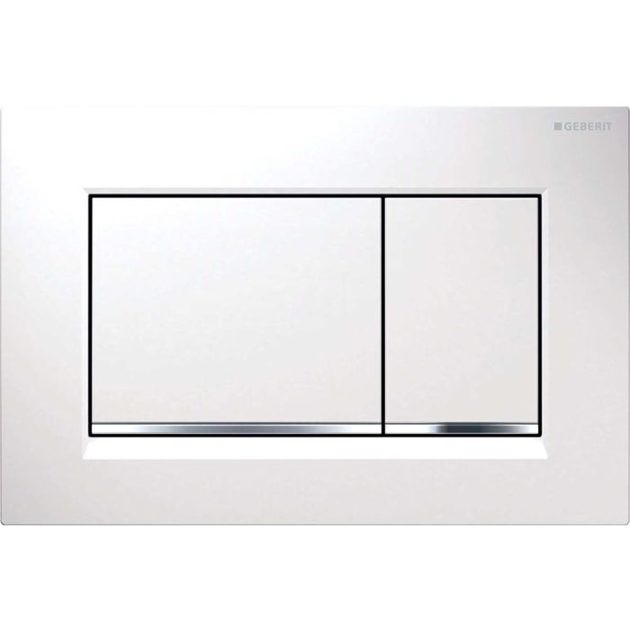 Geberit Sigma 30 flush plate 115883KJ1 white / high-gloss chrome-plated