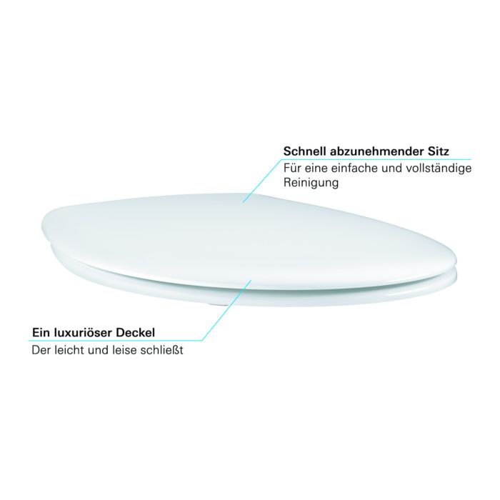 Grohe BauEdge WC -Seat 39493000 with lid, Soft Close, alpine white