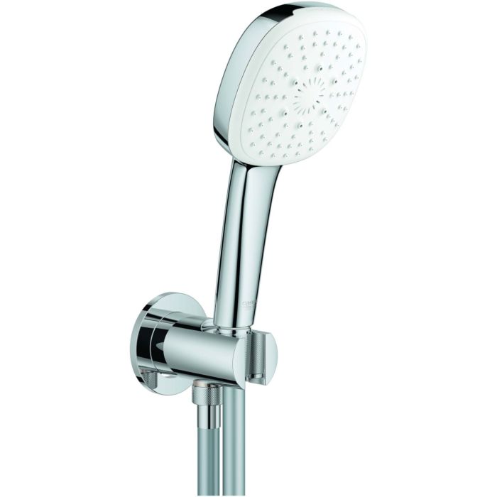 Grohe Tempesta 100 Handbrausenset – Mit Wandhalter, 2 Strahlarten, StarLight Chrom, Inkl. Schlauch & Montagezubehör