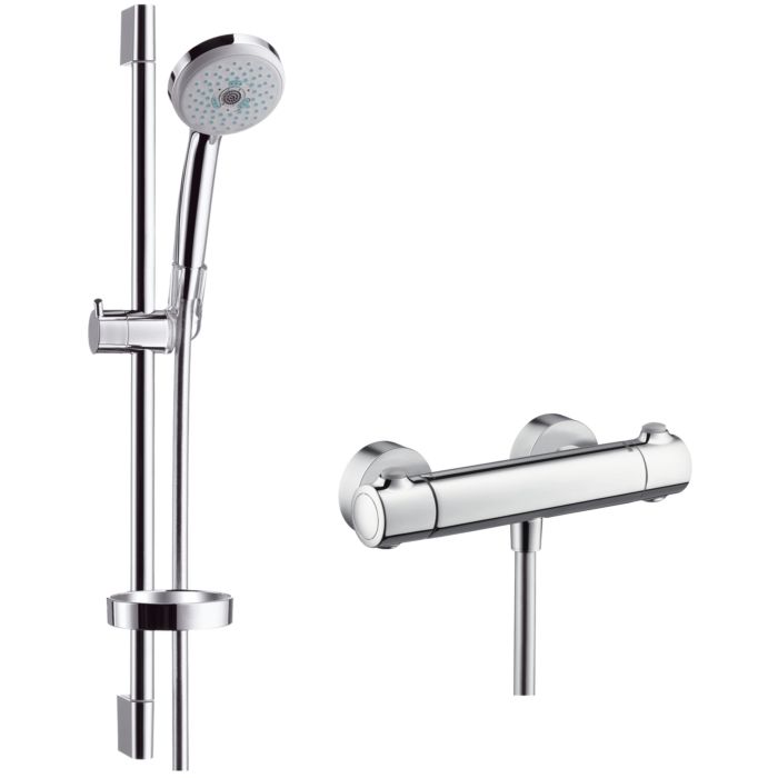 hansgrohe Brause Set Croma 100 Multi 27086000 chrom, mit 65 cm Stange ...