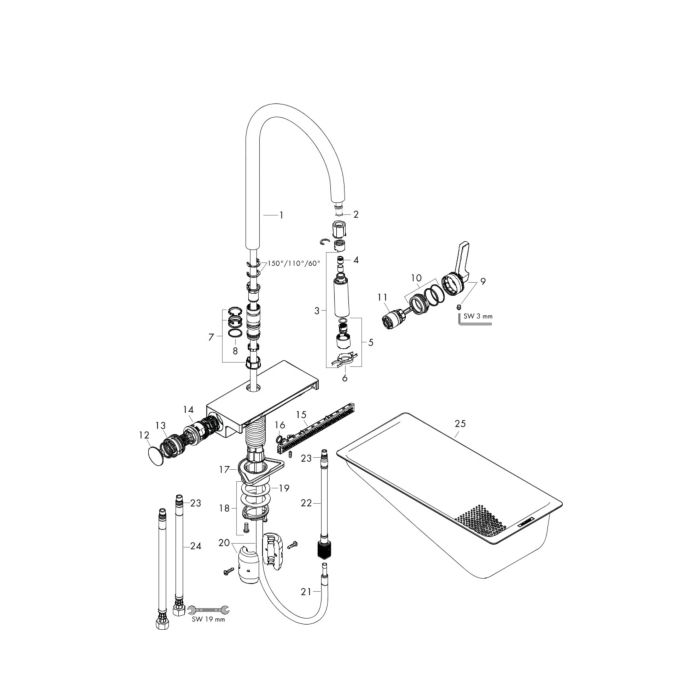 hansgrohe Aquno Select M81 kitchen mixer 73837670 with pull-out 