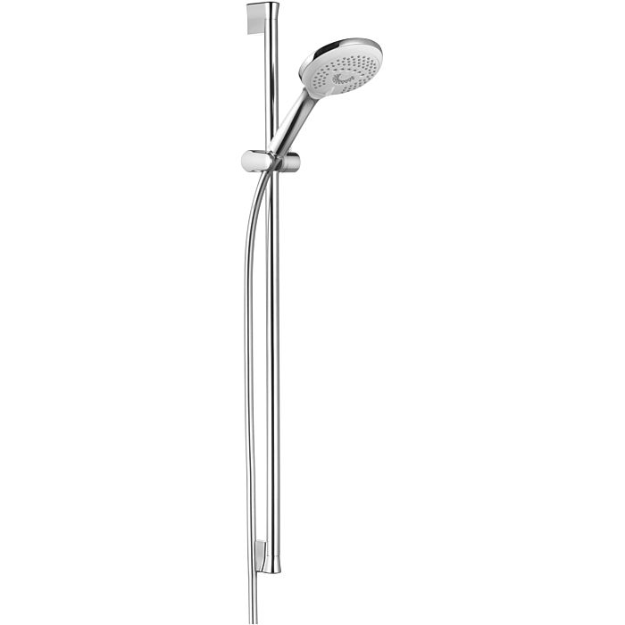Kludi Logo Handbrause 3S DN 15 – Chrom/weiß, 3 Strahlarten, Mit Kalk-Schnellreinigung, Max. 15 L/min