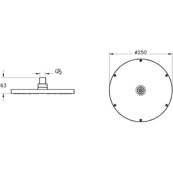 Vitra Origin overhead shower A4563836 d= 250x63mm, black matt 