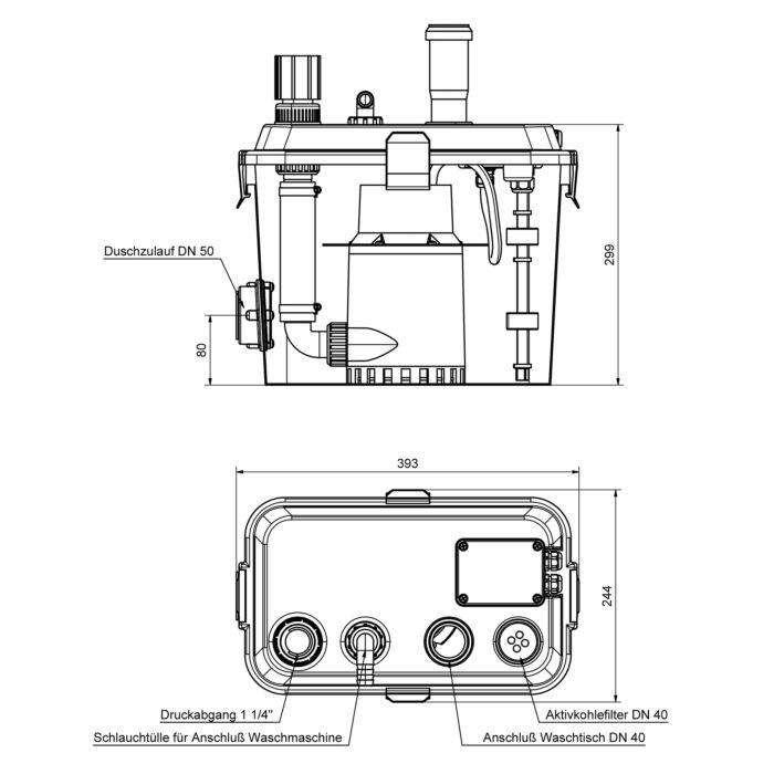 Zehnder Schmutzwasserpumpe S-SWH 100 - Abwasserhebeanlage Für Überflurinstallation