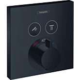 hansgrohe ShowerSelect Fertigmontageset 15763670 Unterputz-Thermostat, für 2 Verbraucher, mattschwarz