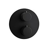Herzbach Deep Black Fertigmontageset 23.503050.1.12 2 Verbraucher, schwarz matt, Brause-Thermostat