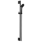 Herzbach Deep Black wall bar set 23.690310. 2000 .12 with hand shower Deep 100 mm multifunction, black matt, 900mm